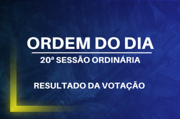 Resultado da Ordem do Dia da 20ª Sessão Ordinária 2024