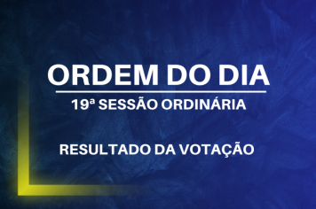 Resultado da Ordem do Dia da 19ª Sessão Ordinária 2024