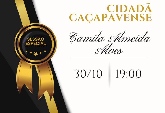 Camila Almeida Alves será homenageada na Câmara