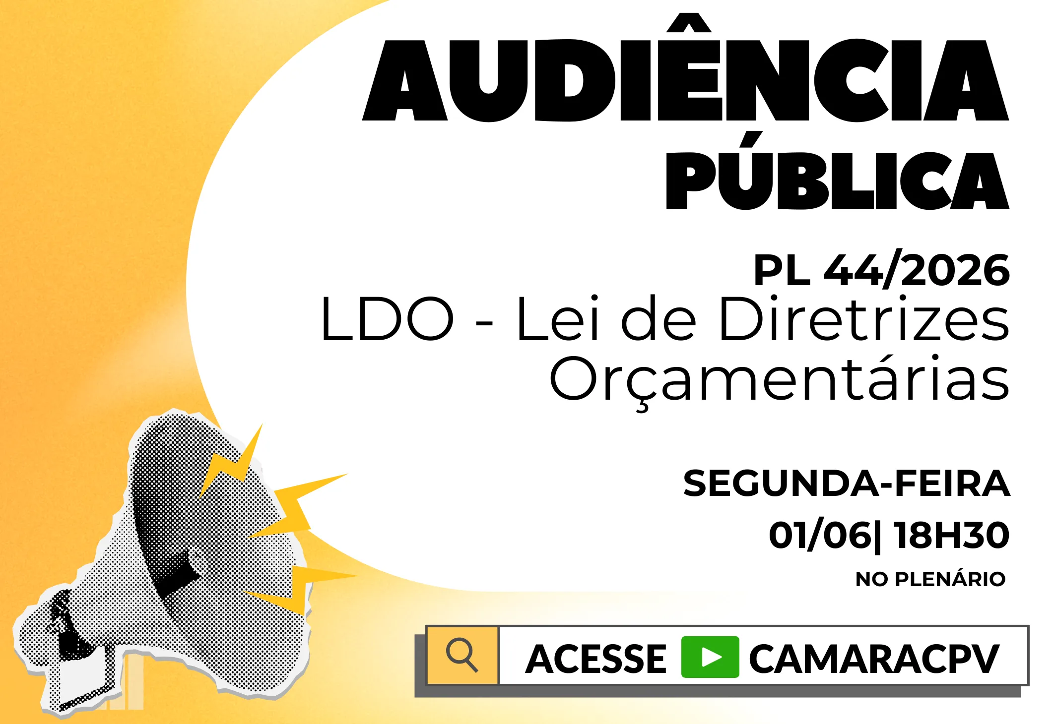 Audiência Pública discutirá Lei de Diretrizes Orçamentárias no dia 1º de junho