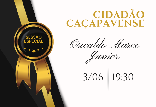 Sr Oswaldo Marco Junior será homenageado na Câmara