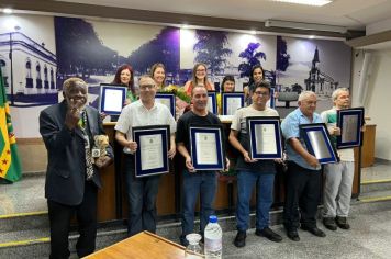 Foto - Servidores municipais recebem homenagem na Câmara