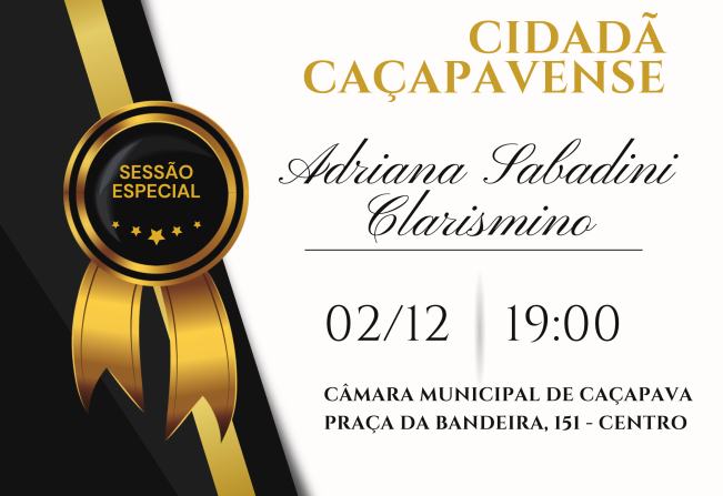 Adriana Sabadini Clarismino será homenageada na Câmara